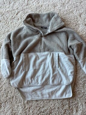 The North Face Cozy Two-Tone Cream Fleece Half-Zip Pullover Women’s M